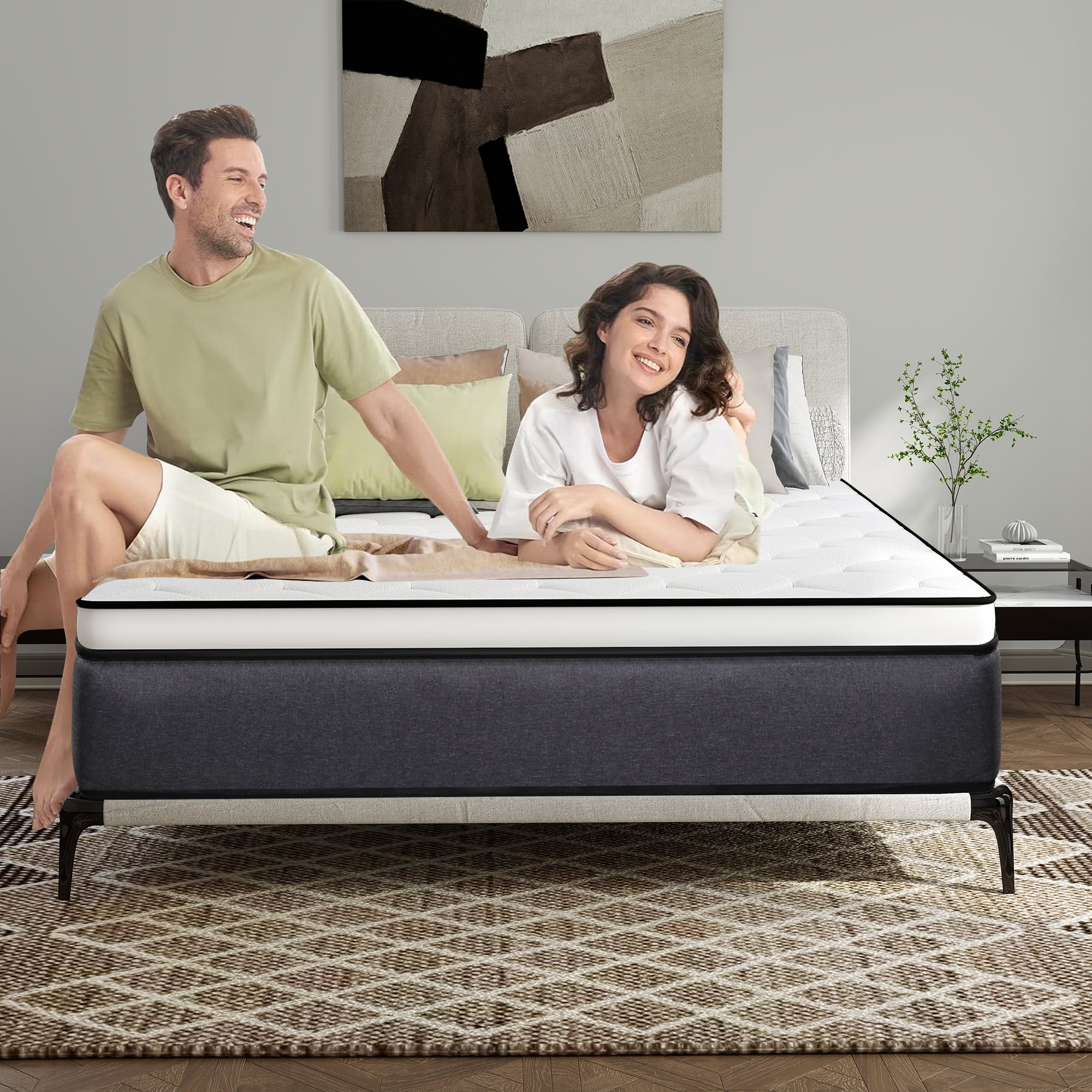 lemontalking 12 inch King Mattress,Medium Firm Hybrid Mattresses in a Box
