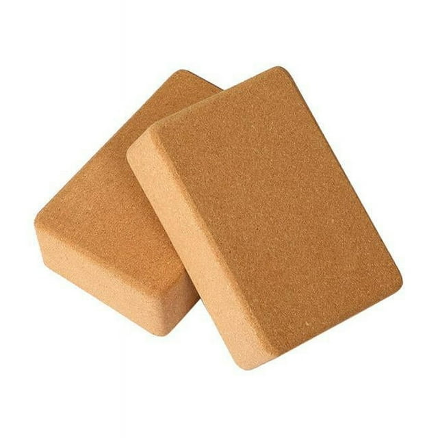 Bloque de yoga de corcho de 2 piezas, ladrillo de ejercicio, ladrillo de yoga liviano, ladrillo de soporte práctico para estiramientos, pilates,