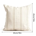 thumbnail image 2 of Striped Decorative Throw Pillow Covers 18x18 Inch for Living Room Couch Bed Sofa, Farmhouse Boho Home Decor,Patchwork Textured Square Cushion Case, 2 of 7