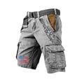 thumbnail image 2 of GrmtClth 250th Anniversary Usa Cargo Shorts for Men Summer 1776-2026 Print Short Pant Distressed Multi Pocket Shorts Trend Clothing Light Gray L, 2 of 3