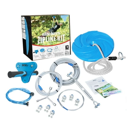 UPC: 0850610003751 | Slackers 70  Zipline System with Seat and Bonus Spring Brake System including Premium Zip Line Safety Features