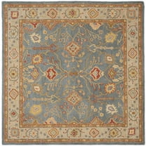 SAFAVIEH Antiquity Chanelle Oriental Wool Area Rug, Blue/Ivory, 6' x 6' Square