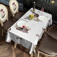 thumbnail image 4 of Pug and Footprint Rectangle Tablecloth 60"x120",Waterproof Polyester Rectangle Table Cloth, Wipeable Spillproof Polyester Tablecloth for Dining, Camping, Indoor and Outdoor, 4 of 6