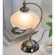 thumbnail image 3 of Lámpara de mesa de cristal con forma de flor, lámpara de mesa for dormitorio, lámpara de mesita de noche, bombilla LED, estilo vintage, elegante y tradicional., 3 of 9