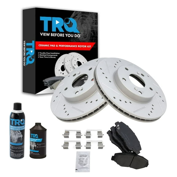 TRQ Performance Rotor Ceramic Brake Pad Front Kit w/Chemicals for Honda BKA15748 Fits select: 2003-2007 HONDA ACCORD, 2008-2012 HONDA ACCORD LX