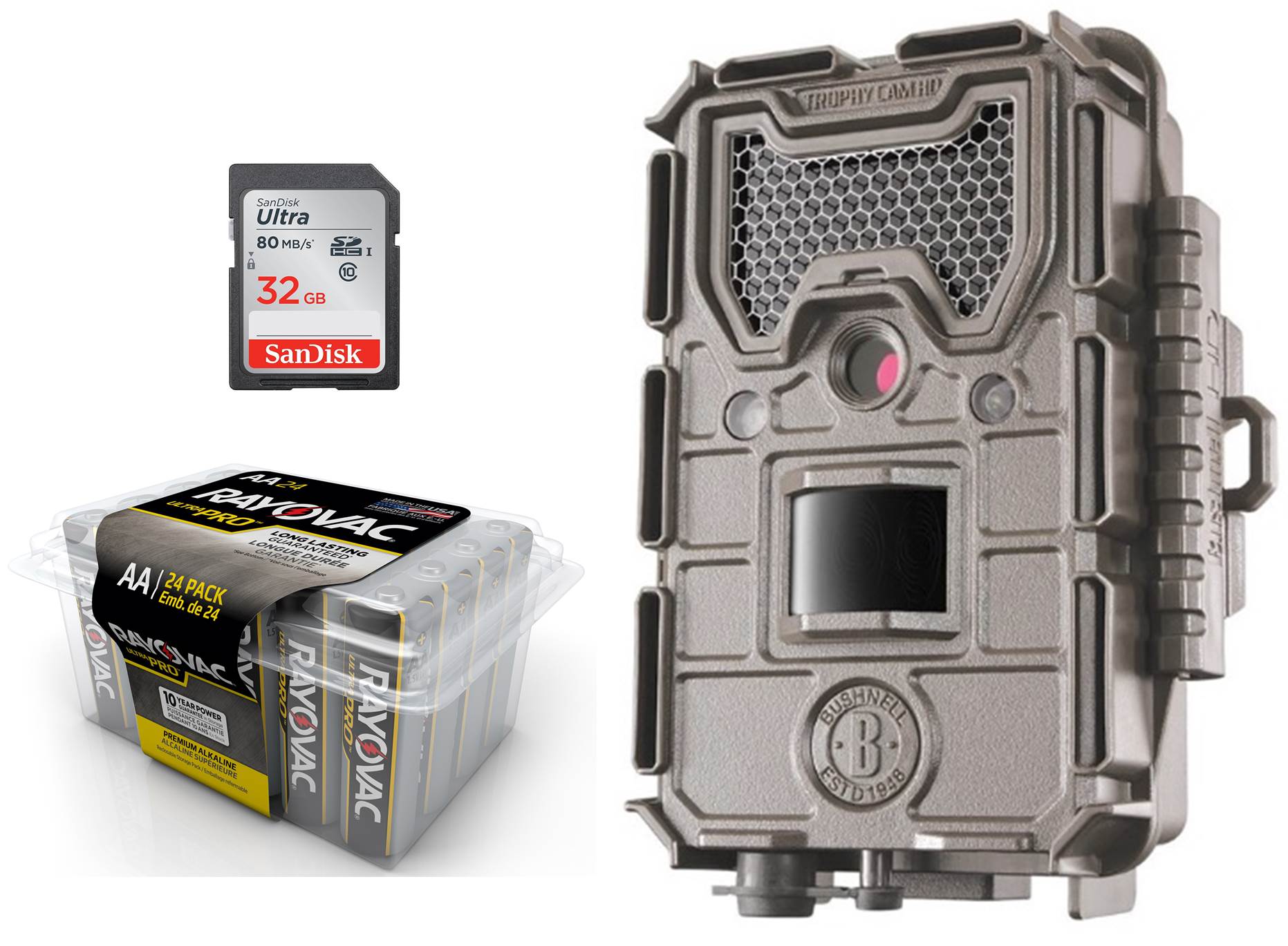 Bushnell Trophy Trail Camera Kit 20MP Game Cam 1080p HD Video No Glow