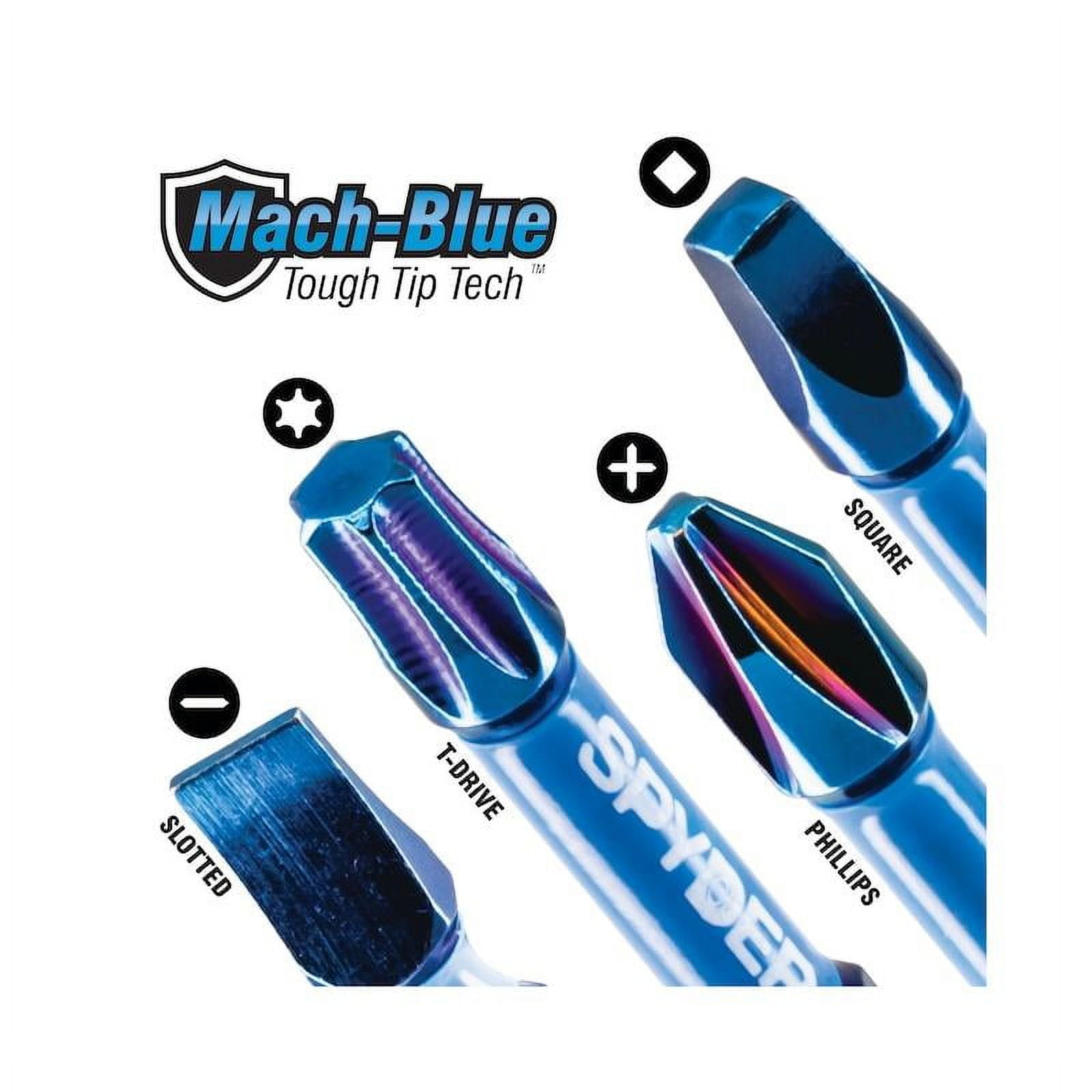 Spyder 19079 Mach-Blue 1/4-in x Phillips/Square/Torx Impact Driver Bit