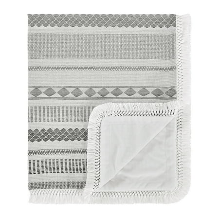 UPC: 0846480097464 | Grey Boho Tribal Aztec Jacquard Baby Security Blanket Boy Girl Unisex by Sweet Jojo Designs
