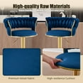 thumbnail image 2 of MOONMISS Velvet Upholstered Adjustable Height Swivel Armless Bar Stools with Golden Footrest(set of 2)-Navy Blue, 2 of 6