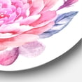 thumbnail image 3 of Designart - Fleurs Rétro Rose avec des Feuilles Bleues - Art Mural Cercle en Métal Traditionnel, 3 of 5
