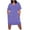Purple, variant on Qiopertar Plus Size Casual Dress for Women V-Neck Short Sleeve Knee Length Sundresses with Pockets Solid Color Loose Fit Summer Vacation, Light Blue L