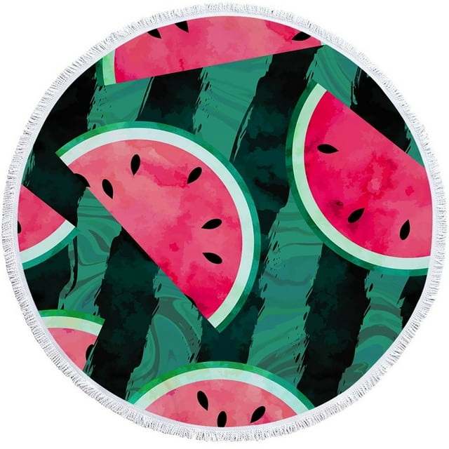 Beach Blanket Sandproof Round Printed Microfiber Beach Towel Super Lightweight Colorful Bath Towel Sandproof Beach Blanket Beach Mat Multi-Purpose Towel for Travel Swimming Pool