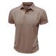 thumbnail image 4 of Camisa Elvqul Caballero Caqui Playa Manga Corta sin Estampado con Solapa Algodón Abotonada Gym, 4 of 6