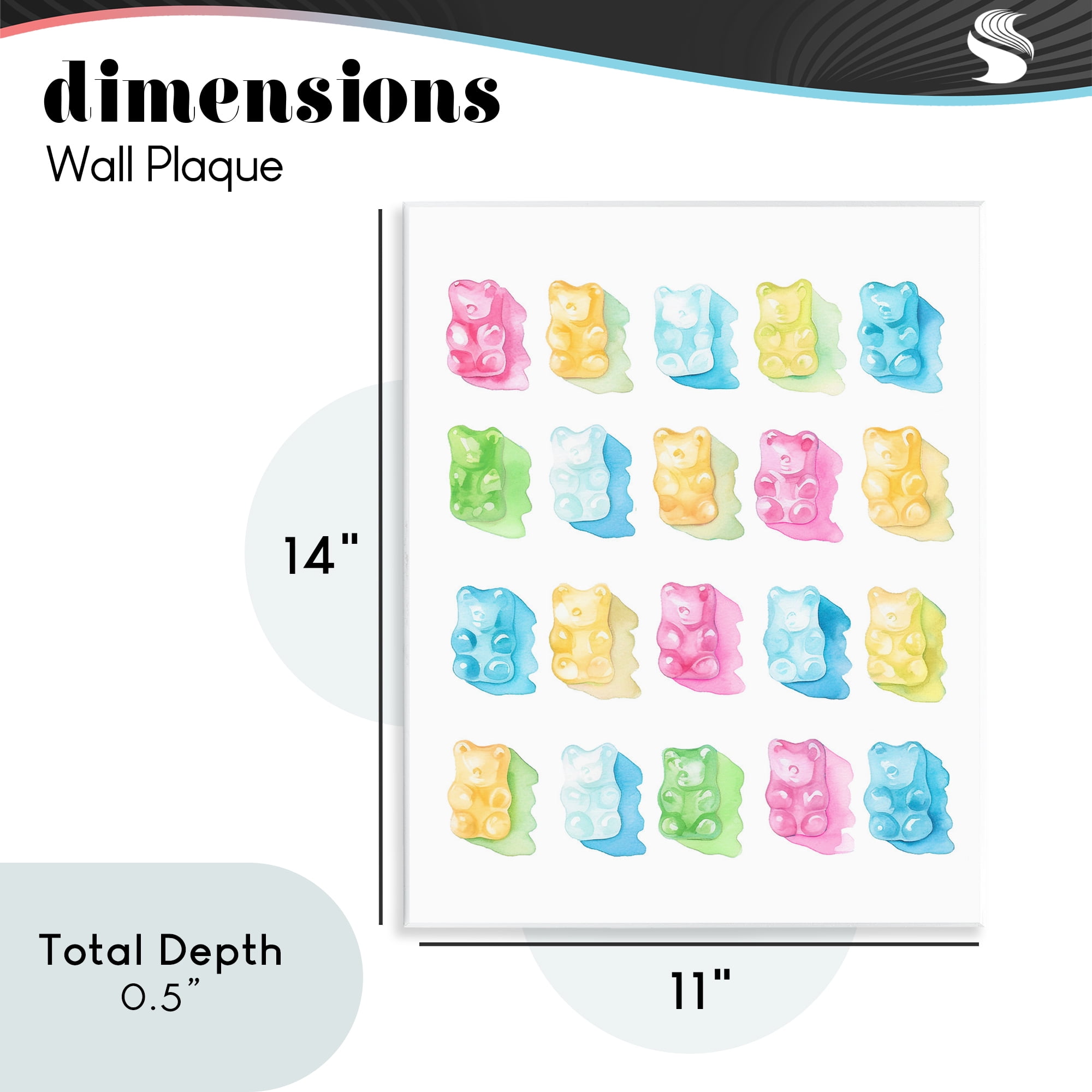 Pastel Candy Bears Collection Wall Plaque Art, design by Lil' Rue