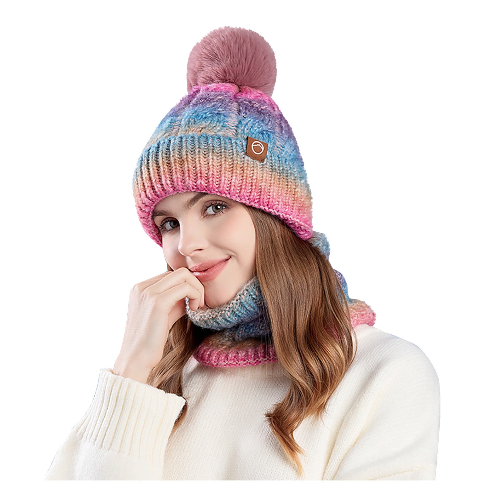Wancir Women Winter Peruvian Cover Ears Beanie Hat Ear Flaps Sherpa Ski Snow Hats Knit Fleece Lined