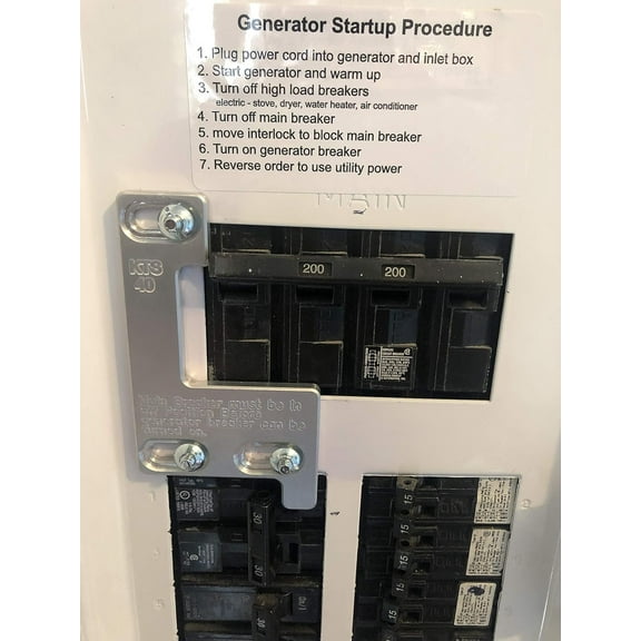 Generator Interlock Kit Compatible with Siemens/Murray/ITE 150 Amp or 200 Amp Service Panel