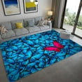 thumbnail image 2 of 3D Printed Buttefly Carpet for Living Room Bedroom Bedside Anti-Slip Area Rugs Kids Playin, 2 of 7