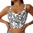 thumbnail image 2 of Picia Hand Drawn Snake Sports Bra for Women,Padded Strappy Sports Bras Medium Support Yoga Bra with Removable Cups,Running Yoga Bra-Small, 2 of 9
