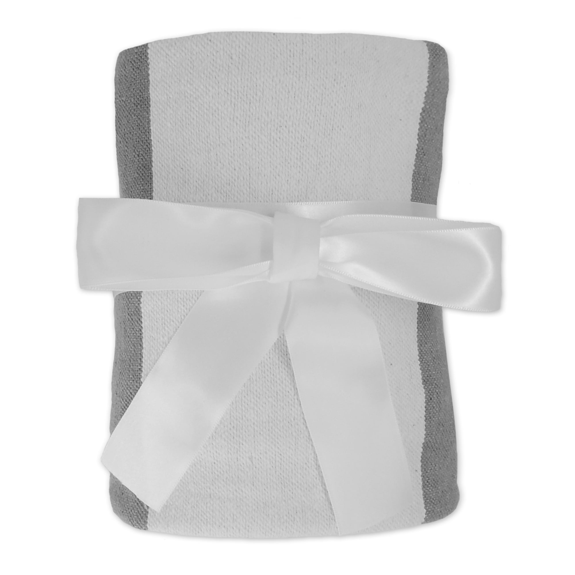Ox Bay Gray Striped Cotton Throw Blanket, 50" x 60"