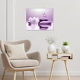 thumbnail image 3 of Zen Stone Canvas Wall Art Water Lily and Purple Butterfly on the Lake Wall Art for Bathroom Living Room Bedroom Spiritual Yoga Spa Picture Wall Decor Framed Bedroom Wall Art,16x12 Inches, 3 of 5