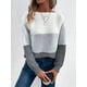 thumbnail image 1 of Suéter elegante de retazos de tres colores para mujer, jerséis holgados informales para uso diario, tops cálidos y gruesos de punto para otoño e invierno, 1 of 5