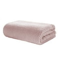 thumbnail image 3 of Coral Jacquard Dot Velvet Throw bed Blanket Pink 50x60, 3 of 5
