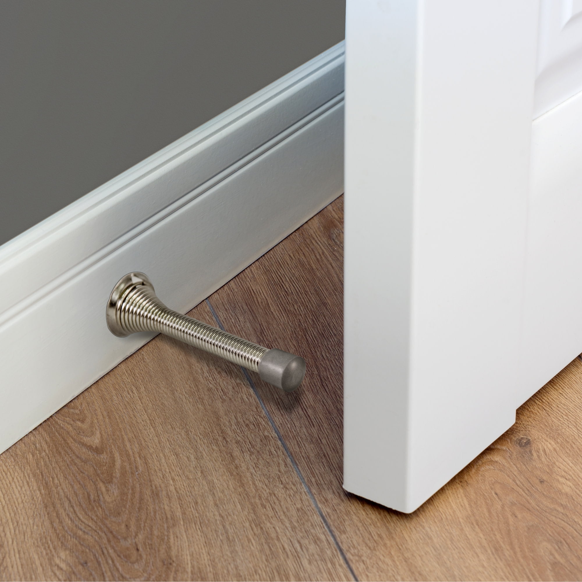 Design House 20-Pack Spring Door Stop Wall Protector with Rubber Tip, Satin Nickel