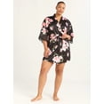 thumbnail image 2 of Joyspun Women’s Lace Trim Satin Robe, Sizes S-3X, 2 of 4