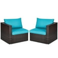 thumbnail image 6 of Pemberly Row 4 Pieces Rattan Patio Corner Sofa Sectional with Cushion in Blue, 6 of 11