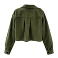 thumbnail image 6 of cocolona Cropped Jackets for Women Lapel Button Down Trendy Tops Casual Long Sleeve Fall Short Outerwear, 6 of 7