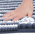 thumbnail image 3 of REGALWOVEN Chenille Bathroom Rug, Plush Striped Bath Rug Quick Dry Soft Bath Mat Absorbent Non Slip Floor Mat Dark Blue 20' x 28', 3 of 6