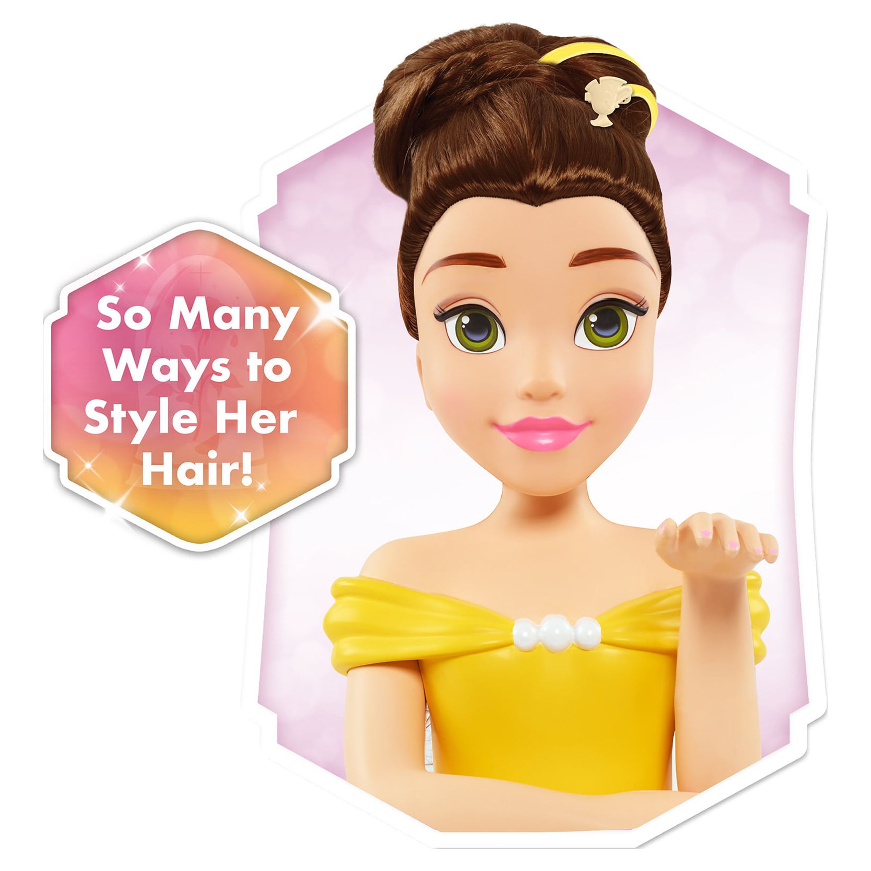 Disney Princess Deluxe Belle Styling Head, 13-pieces, Officially Licensed Kids Toys for Ages 3 Up, Gifts and Presents - image 5 of 6