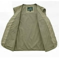 thumbnail image 4 of BiZtdJrK Big and Tall Cargo Vest for Men Loose Fit Sleeveless Workwear Jacket Lightweight Breathable Outdoor Photo Vest with Multi Pockets for Fishing Khaki XXXL, 4 of 6