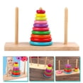 thumbnail image 2 of 1 Set Kids Wood Hanoi Tower Stacking Toy Educational Hanoi Tower Stacking Toy, 2 of 5