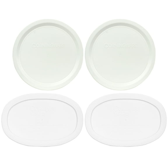 CorningWare F-15-PC 15oz French White Lids and F-16-PC 16oz French White Lids (2-Pack)