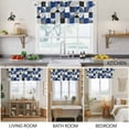 thumbnail image 5 of 2 Pack Mid Century Valance for Window Navy Blue Grey Abstract Retro Geometric Modern Kitchen Valance Rod Pocket Short Curtain Topper Decorative Window Treatment for Living Room Bedroom 42"x12", 5 of 8
