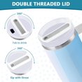 thumbnail image 3 of Yayeee 40oz Stainless Steel Tumbler with Straw and Handle Double-Wall Insulated Travel Water Bottle, Light Blue Stripes, 3 of 8