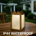 thumbnail image 5 of H11" Farmhouse LED Solar Lantern with Wood Farm and Frosted Glass Panl Ourdoor Garden Decorative Hanging Lanterns for Outside Camping, 5 of 8