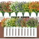thumbnail image 3 of Xiao Hua 10 manojos de flores artificiales para exterior, resistentes a los rayos UV, para decoración rústica (amarillas), 3 of 5