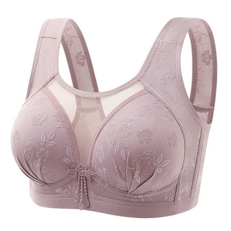 

Plus Size Women Floral Bras Wirefree Bras Adjustable Push up Bra Underwear Back Closure Brassiere Bra Female Intimates
