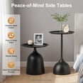 thumbnail image 2 of Miumaeov Nesting Tables Set of 2, Round Metal Side Table with 16.9 & 23.6 Inch Height, Black Coffee Table Set for Living Room Bedroom Office, 2 of 9
