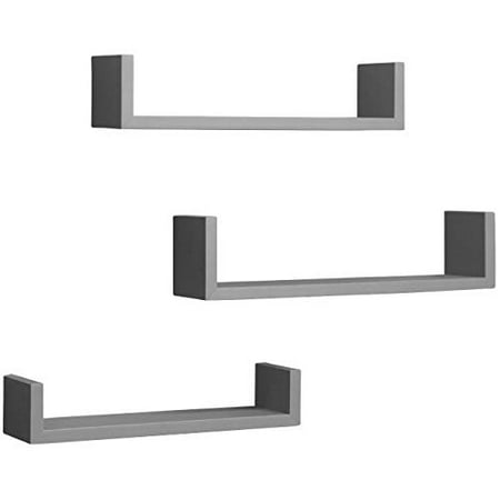 Sobus Floating Shelves U Shaped Hanging Wall For Decoration Perfect Trophy Display Phot Frameuch More Set Of 3 Grey Sobus Floating Shelves U Shaped Hanging Wall For Decoration Perfect Trophy Display Phot Frameuch More Set Of 3 Grey