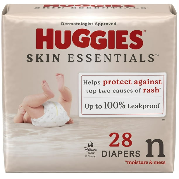 Pañales Huggies Skin Essentials para recién nacidos (2,7 a 4,1 kg), 28 unidades