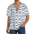 thumbnail image 3 of KLL Hipster Mustache Print Men's Shirt Short Sleeve Button Down Summer Cuba Beach Shirts- XX-Large, 3 of 7