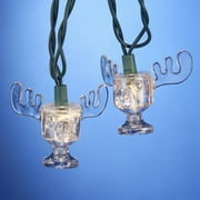 Set of 10 National Lampoon Moose Mug Novelty Christmas Lights - Green Wire