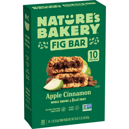 Nature's Bakery Apple Cinnamon Fig Bars, 2oz Twin packs, 10 Count