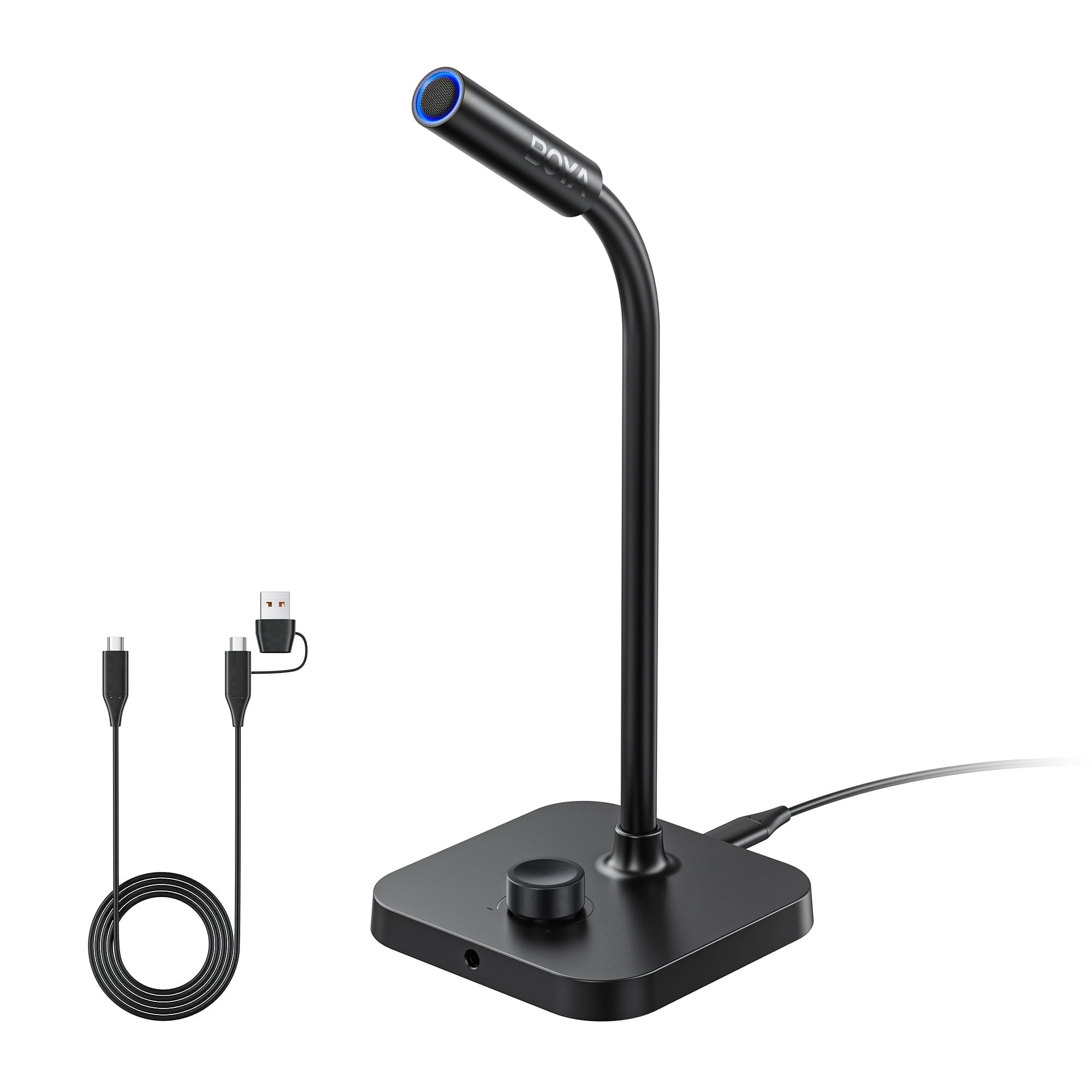 BOYA® CM40 Gaming Computer USB Microphone for Business Meetings, Audiobook Recording, Interviews, ENC Noise Cancellation, 0–30 dB Gain, 9.7mm Capsule, 24 bit Studio Audio