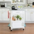 thumbnail image 2 of Riverbay Furniture Transitional Wood/Granite Top Kitchen Cart in Bright White, 2 of 13