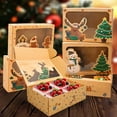 thumbnail image 4 of Tuonito 12 pack Christmas Cookie Boxes with Window,Christmas Treat Boxes Holiday Candy Boxes for Gift Giving,8.66in x 5.9in x 2.75in, 4 of 7