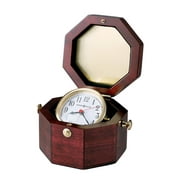 Howard Miller 645187 3-3/4" X 7" Chronometer Hardwood Analog Table Top Clock - Brass